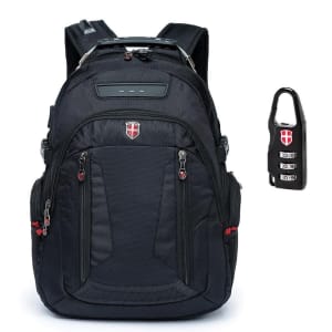 Mochila Swissport P/ Notebook C/ Adaptador de Fone C/ Cadeado - Preto