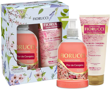 Kit Sabonete Líquido 500ml + Loção Hidradante 200ml Flor de Cerejeira - Fiorucci