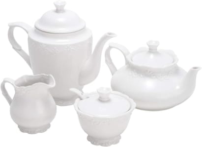 Conjunto 4 Peças Para Chá Em Porcelana Rojemac  - Wolff (Branco)