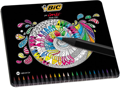 Lápis De Cor Bic Conté, Estojo Com 24 Cores, 930068, 1 Unidade