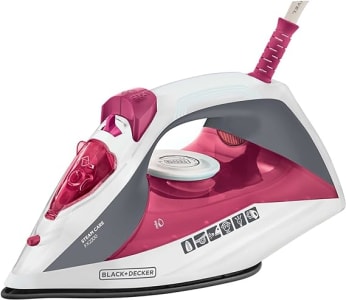 Black Decker Ferro de Passar Roupa, com Vaporizador com Base Antiaderente, Rosa, Modelo FX2200, 110V