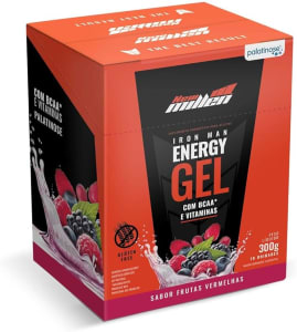 New Millen Iron Man Instant Energy Gel - 10 Unidades 30G Frutas Vermelhas - 30G Pacote De 10