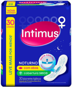 Absorvente Externo Intimus Noturno Seca Com Abas 30 Unidades