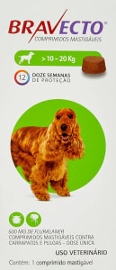 Bravecto para Cães 10 até 20kg 500mg