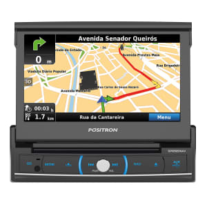 DVD Player Automotivo Positron SP6920 NAV 1 Din 7 Pol Retrátil Bluetooth GPS USB AUX TV Espelhamento