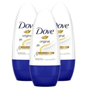 Kit 3 Unidades Desodorante Antitranspirante Roll-on Dove Original 50ml