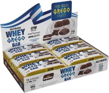 Barra Whey Grego Bar Brigadeiro, Nutrata, 12 Unidades de 40g