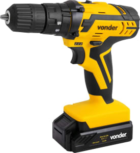 Vonder Furadeira Parafusadeira Impacto 3 * 8 12V A Bateria AMARELO/PRETO