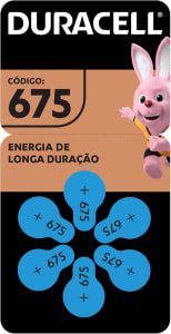 Pilha Duracell Auditiva 675 com 6 Unidades