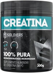 Creatina Monohidratada Pote 300g - 100% Pura Importada - Soldiers Nutrition