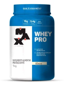 Max Titanium - Protein Pro Com Bcaa E Aminoácidos 1kg Sabor Baunilha