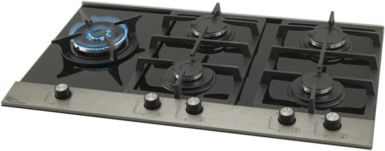 Cooktop Fischer À Gás 5 Bocas Platinum Mesa Vidro Bivolt (Preto)