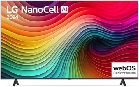 Smart TV 4K 55" LG NanoCell 55NANO80T Processador α5 Ger7 AI Hub de Esportes Alexa/Chromecast integrado webOS 24 Controle Smart Magic