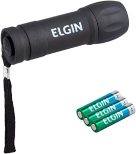 Kit Lanterna Portátil 9 LEDs 3 Pilhas Alcalinas AAA Inclusas Preta - Elgin