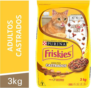 Nestlé Purina Friskies Ração Seca Para Gatos Adultos E Castrados Megamix 3Kg
