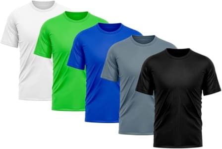 Kit 5 Camisetas Masculina Dry Fit Proteção Solar UV Básica Lisa Treino Academia Ciclismo Camisa