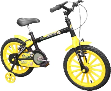 Bicicleta Dino Infantil Aro 16 Preto e Amarelo Track Bikes