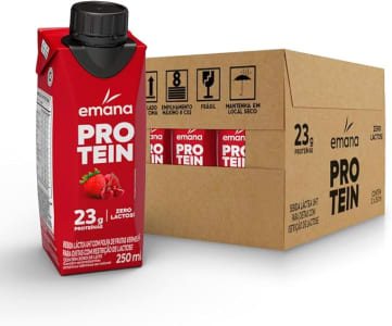 Emana Protein Bebida Proteica Sabor Frutas Vermelhas Sem açúcar - 12 Unidades de 250ml