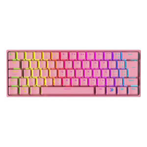 Teclado Mecânico Gamer KBM! GAMING TG600 Rosa 60% e ABNT2 RGB Switch Gateron Red - KGTG600RSVR