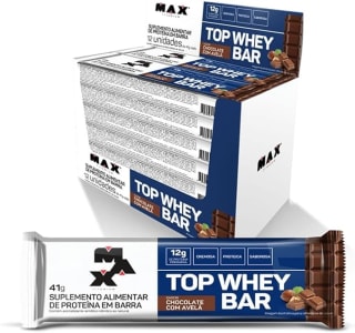 Top Whey Bar 12 Unidades De 41G Max Titanium (Chocolate com Avelã)