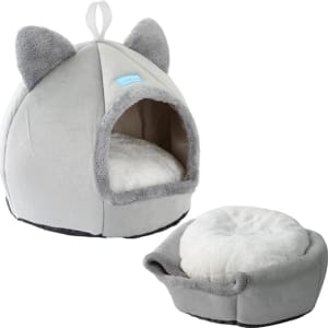 Cama Casa Toca Iglu Tenda Caminha Cabana para Gatos Pets - Duke & Dixie (Cinza)