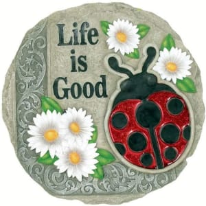 Pedra Decorativa Para Jardim Joaninha Life Is Good - Spoontiques