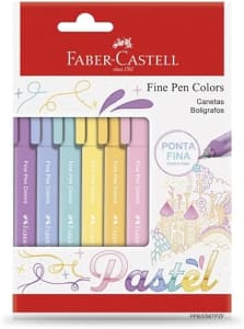Faber-Castell FINE PEN COLORS - PASTEL CTL 6 UNID., Modelo:FPB/ES6TPZF