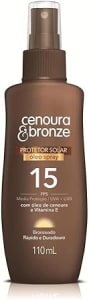 Óleo Protetor Solar Spray Fps15, Cenoura e Bronze