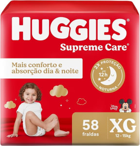 Fralda Huggies Supreme Care XG 58 unidades
