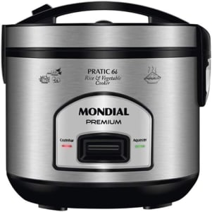 Panela Elétrica de Arroz, Mondial, Preto/Inox, 500W, 220V - PE-43-6X