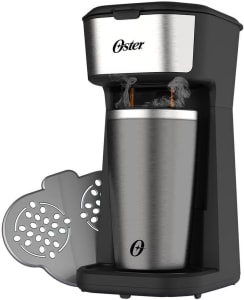 Cafeteira Oster 2Day Inox 2 em 1 com Copo Térmico, 110V, Preto/Inox, 600W, OCAF200