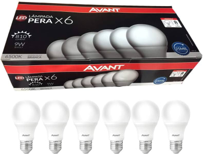 Kit 6 Lâmpada PERA Led 9w E27 Bivolt Avant A60