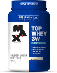 Top Whey 3W Mais Performance 900g Baunilha - Max Titanium