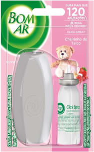 Air Wick Aromatizador Bom Ar Click Spray Cheirinho De Talco Aparelho + Refil 12Ml