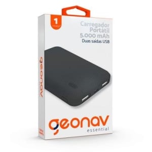 Carregador Portátil Universal Geonav 5000mAh Preto - ES5KBK