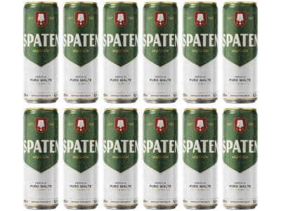 Cerveja Spaten Puro Malte Munich Helles Lager - 12 Unidades Lata 350ml - Cerveja - Magazine Ofertaesperta