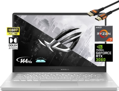 Notebook Gamer ASUS ROG Zephyrus 14" 144Hz, AMD Ryzen 7 5800HS, GeForce RTX 3060 6GB GDDR6, 16GB RAM, 512GB SSD (Branco)