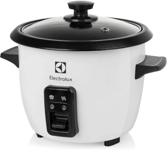 Panela Elétrica Electrolux vapor arroz capacidade 1,3L 7 xícaras manter aquecido panela removível antiaderente tampa vidro RCB50 branca 220v por Rita Lobo