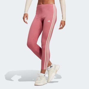 Calça Legging Adidas 3 Listras Hw Feminina, Tamanhos P ao G (Rosa)