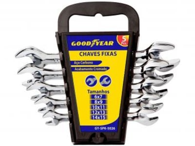 Jogo de Chave Fixa Goodyear 6x7 a 14x15mm - GYSPK5026 5 Peças - Magazine Ofertaesperta