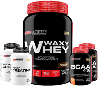 Kit Waxy Whey 900g Cho + 2x BCAA 100g + 2x Power Creatina 100g - Bodybuilders