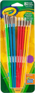 Crayola Paint Brushes, Painting Supplies, 8 pc, Assorted Colors & Sizes (117501)