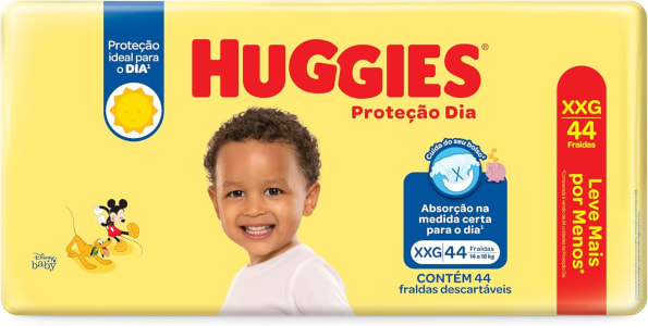 Huggies Fralda Proteção Dia Tam. XXG - 44 fraldas