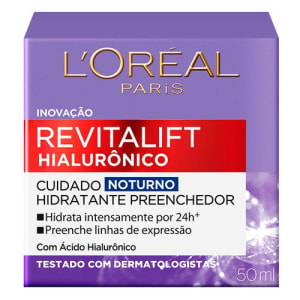 Creme Anti-Idade Loreal Revitalift Hialurônico Noturno 50ml