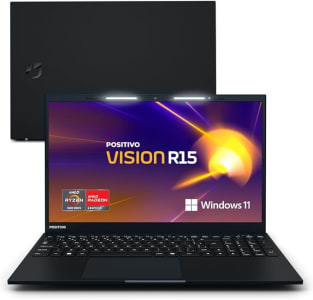 Notebook Positivo Vision R15 Lumina Bar, AMD Ryzen 5 8GB 256GB, Tela 15 polegadas Full HD Antirreflexo, Windows 11 Home Tecla Copilot - Preto