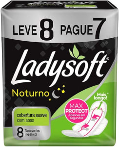 Abs Feminino Ladysoft Noturno Suave com Abas L8P7