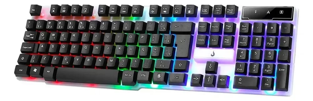 Teclado Gamer Semi - Mecânico Rise Mode G1 Rgb Ptbr Cor de teclado Preto e branco Idioma Português Brasil