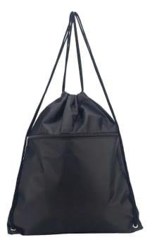 Saquinho De Costas Liso Com Cordão Para Levar Chuteira Cor Preto Desenho do tecido Lisa