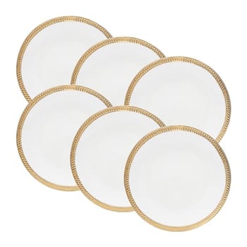 WOLFF - Conjunto 6 Pratos de Porcelana para Sobremesa Paddy 19cm