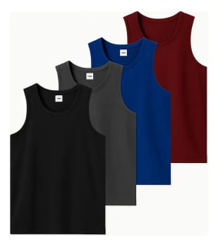 Kit 4 Regata Masculina Básica Academia Dry Fit Slim Verão
